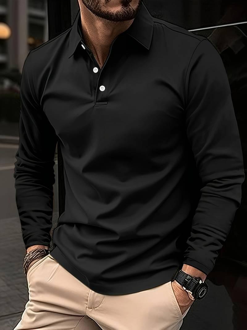 Men's Shirt Long-Sleeve Polo | Thiago Casual Fashion Rebooters Mens Shirts
