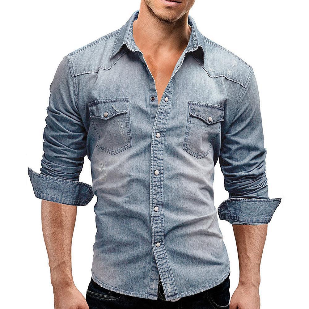 Men's Shirt Denim Retro | Hugo for Stylish Casual Wear Rebooters Mens Shirts