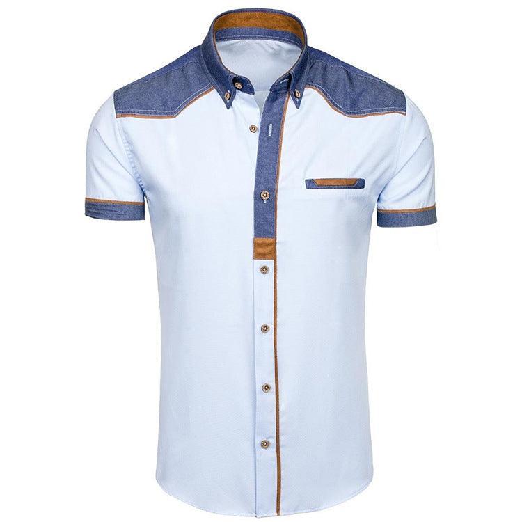 Men's Shirt Short-Sleeve Denim Polo | Jose for Casual Style Rebooters Mens Shirts