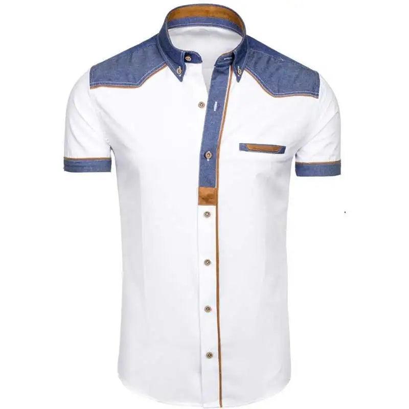 Men's Shirt Short-Sleeve Denim Polo | Jose for Casual Style Rebooters Mens Shirts