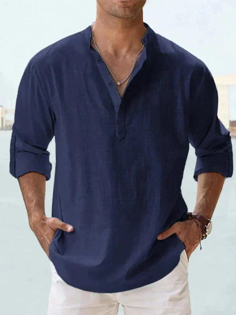 Men's Stand Collar Loose Shirt Felipe for Stylish Comfort Rebooters Mens Shirts