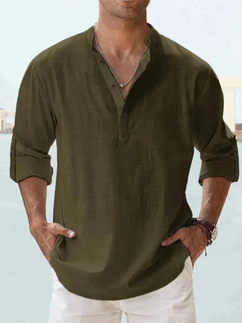 Men's Stand Collar Loose Shirt Felipe for Stylish Comfort Rebooters Mens Shirts
