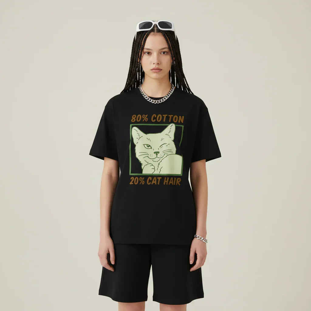 Men’s 80% Cotton 20% Cat Hair T-Shirt | Rebooters