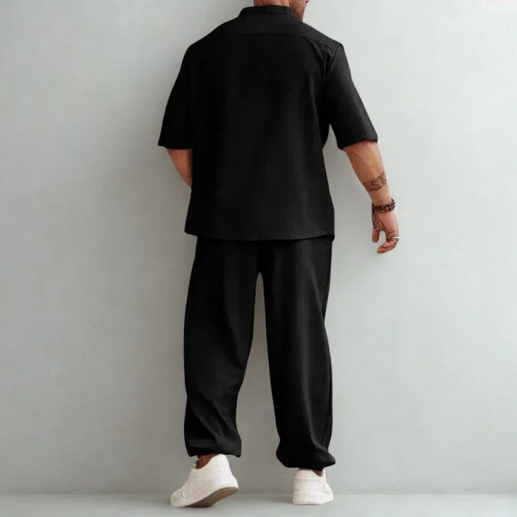 Men’s Casual Set Cotton Linen Blend for Effortless Style Rebooters mens 2 piece set