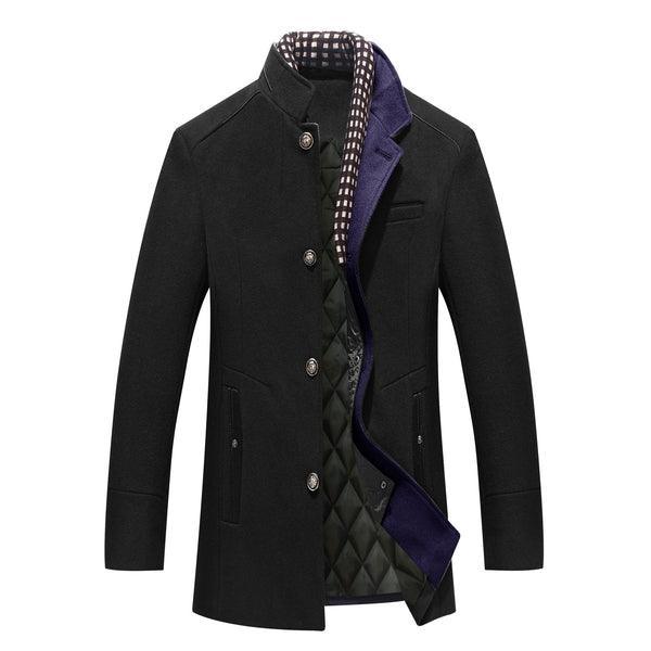 Mens Winter Wool Coat Mid-Length | Lorenzo Stylish Warmth - Rebooters