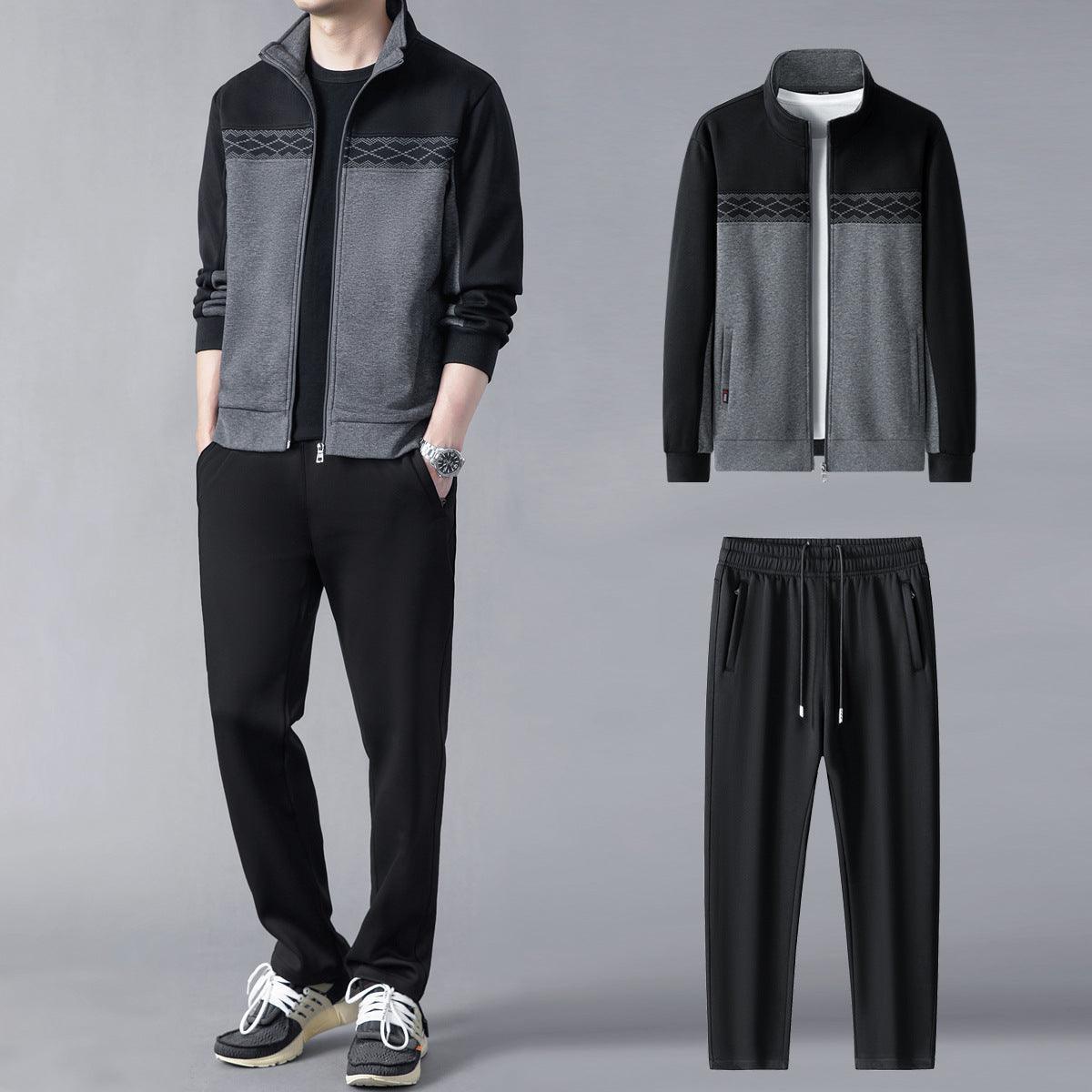 Men's Tracksuit Set with Geometric Accents for Active Comfort Rebooters mens 2 piece set