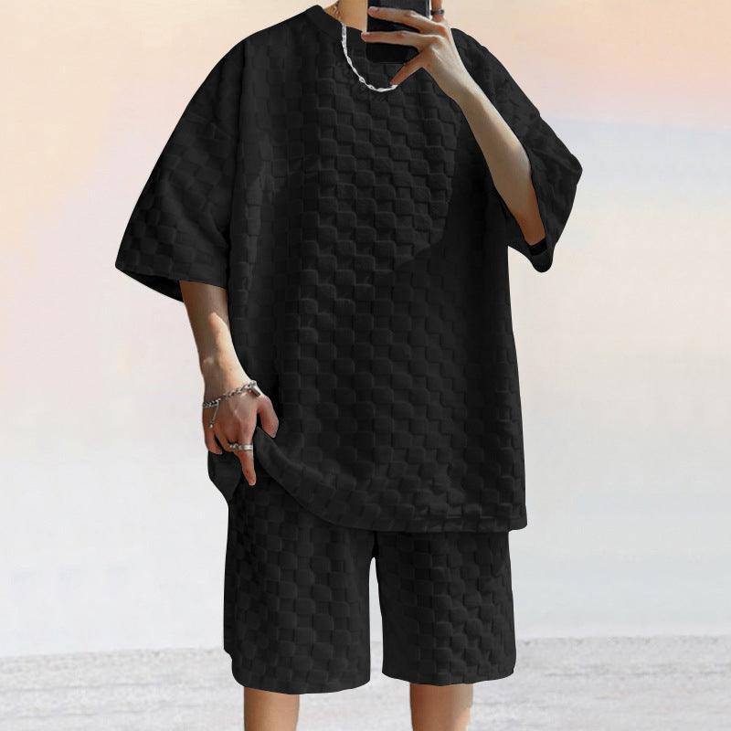 Men’s Two-Piece Set Jacquard Knit for Casual Comfort Rebooters mens 2 piece set