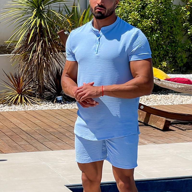 Men’s Casual Summer Set with Breathable Cotton Linen Fabric Rebooters mens 2 piece set