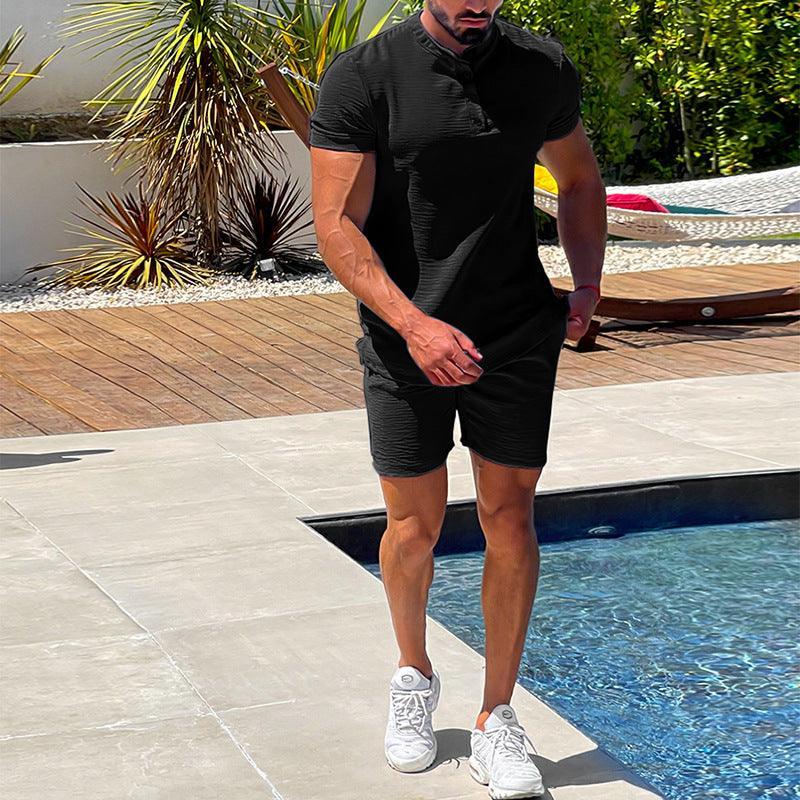 Men’s Casual Summer Set with Breathable Cotton Linen Fabric Rebooters mens 2 piece set