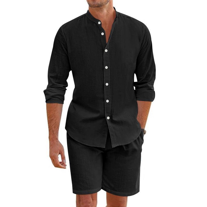 Men’s Linen Blend Two-Piece Set for Summer Comfort Rebooters mens 2 piece set