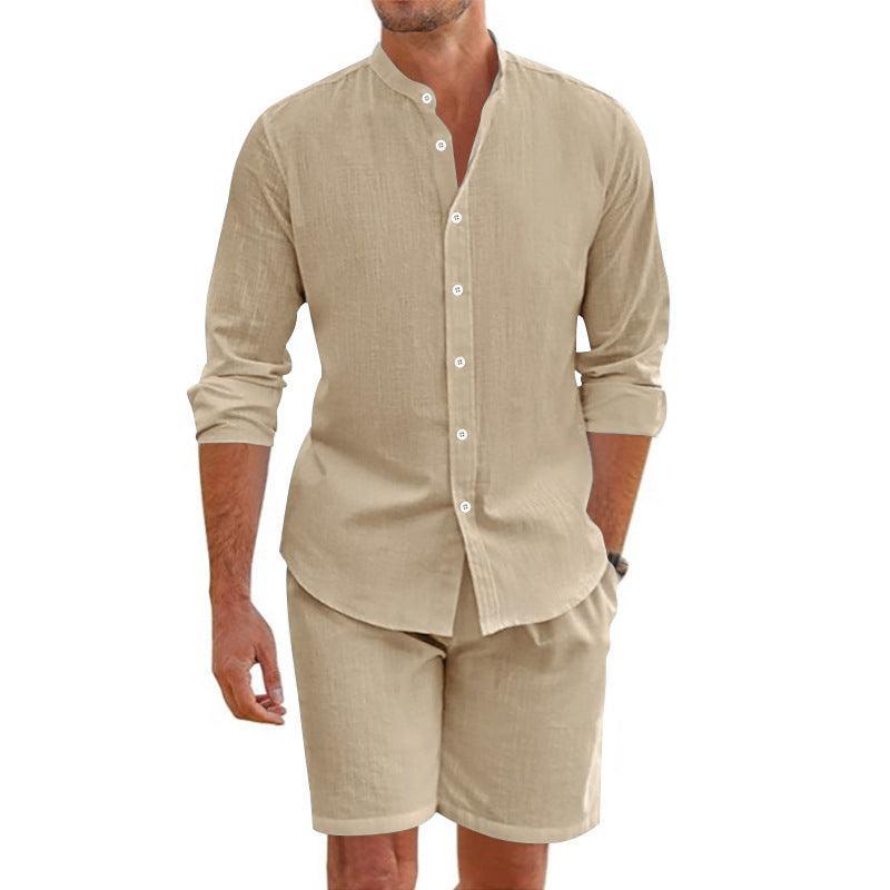 Men’s Linen Blend Two-Piece Set for Summer Comfort Rebooters mens 2 piece set
