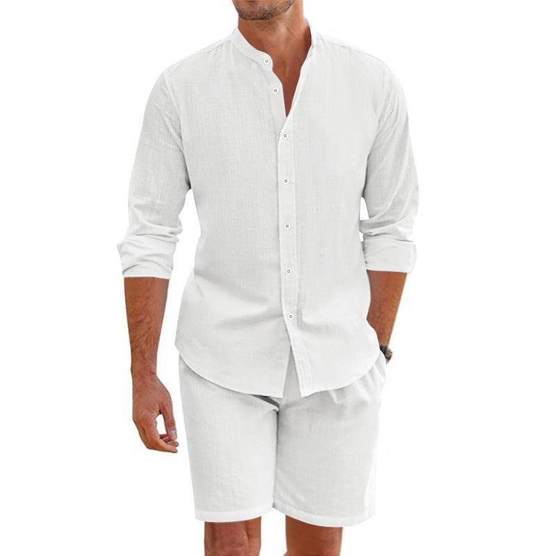 Men’s Linen Blend Two-Piece Set for Summer Comfort Rebooters mens 2 piece set