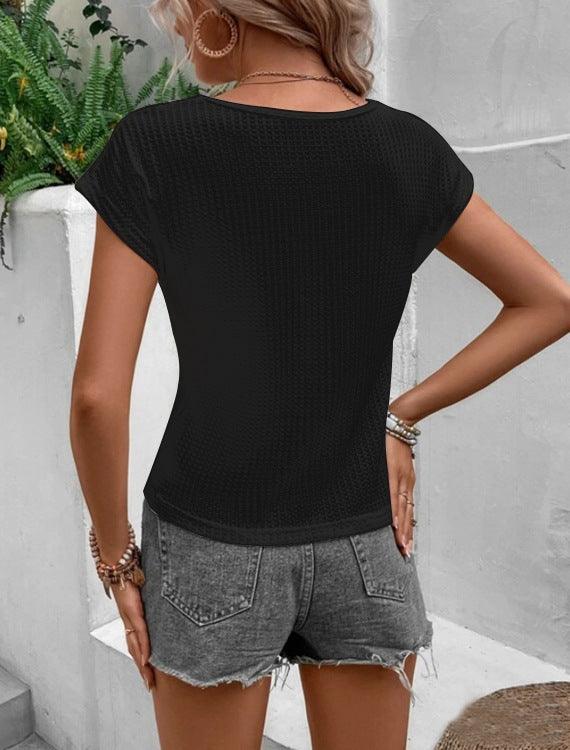 Elegant V-Neck Shirt Top for Women - Casual Chic Style Rebooters Womens Shirts