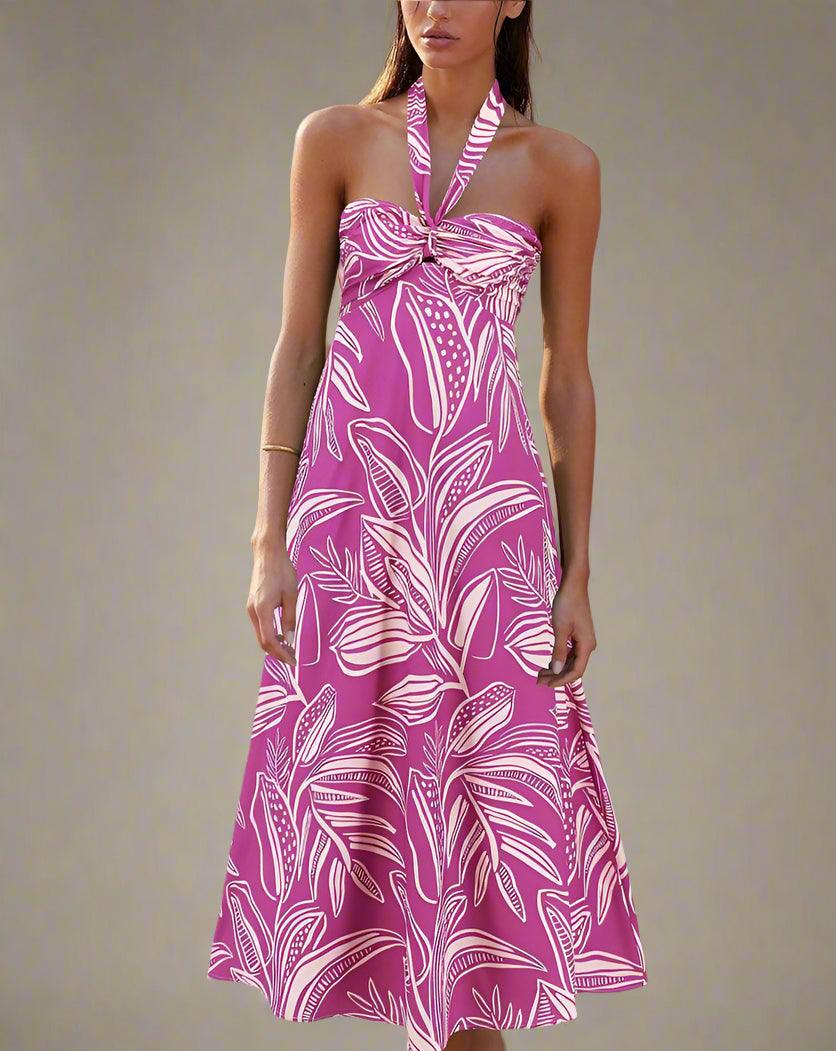 Sophia Elegant Dutch Neck Maxi Dress with Flowing Silhouette for Elegant Wear - Rebooters -Women's Dresses