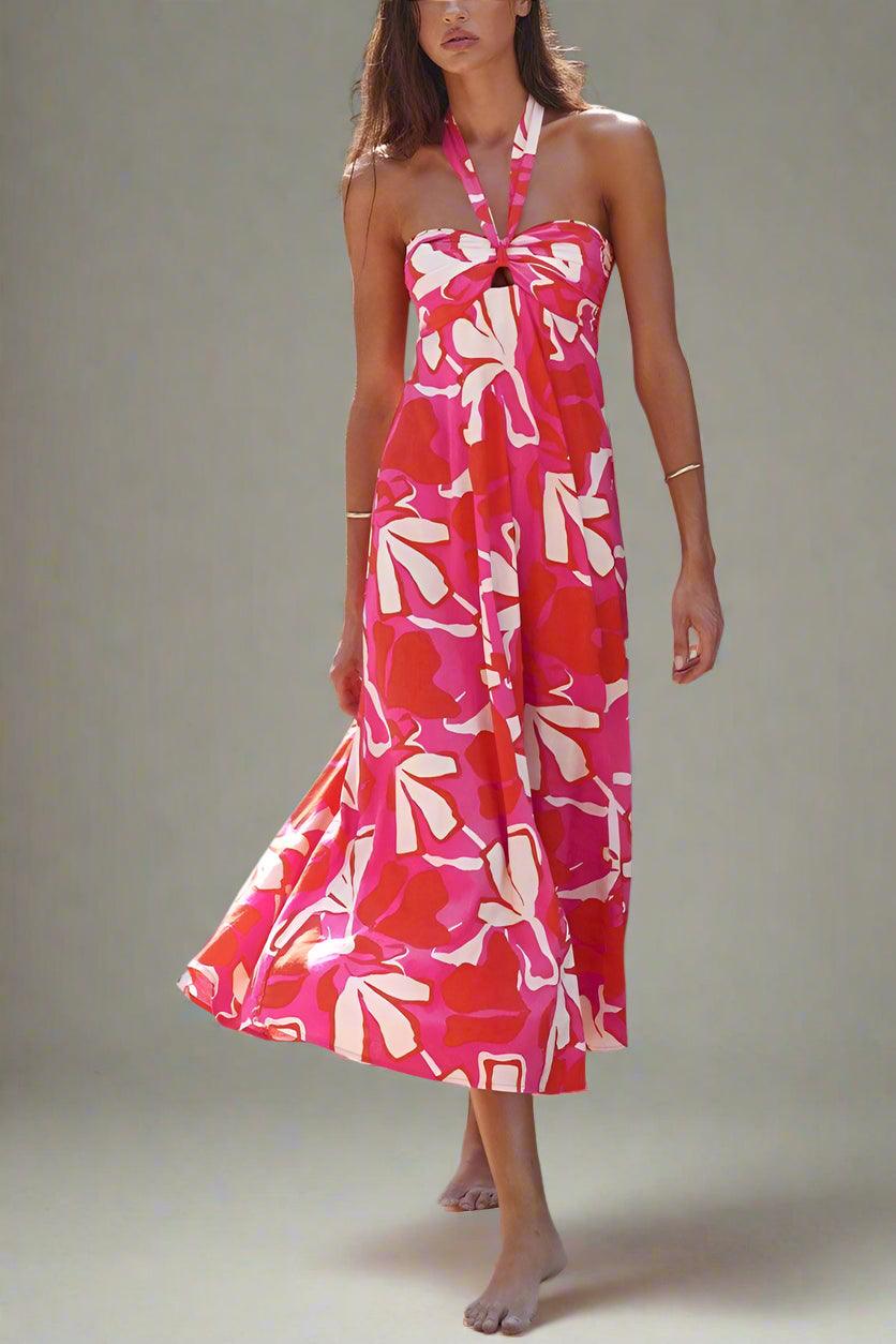 Sophia Elegant Dutch Neck Maxi Dress with Flowing Silhouette for Elegant Wear - Rebooters -Women's Dresses