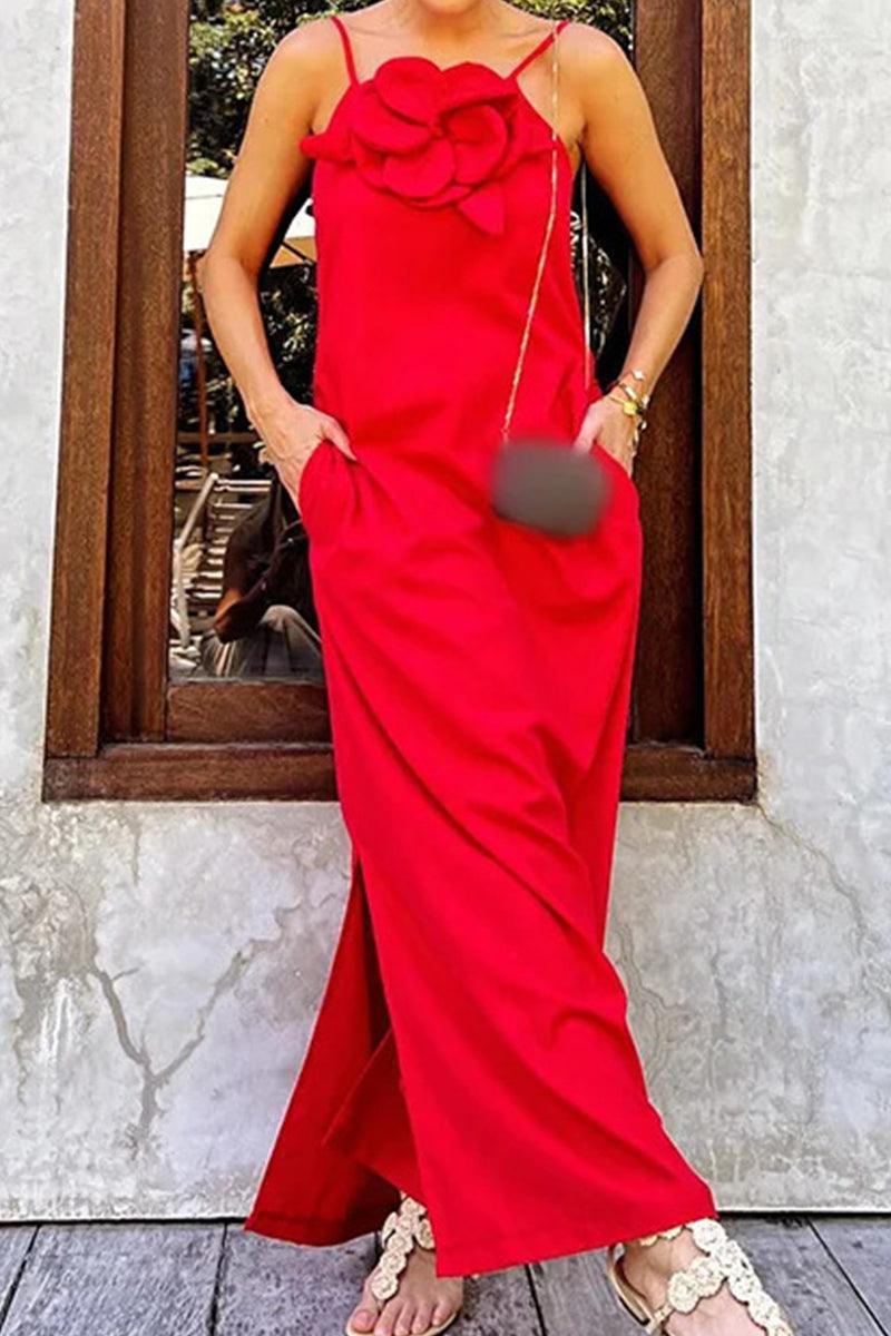 Bethany Floral Detail Pocket Maxi Dress for Effortless Style Rebooters Maxi Women's Dresses