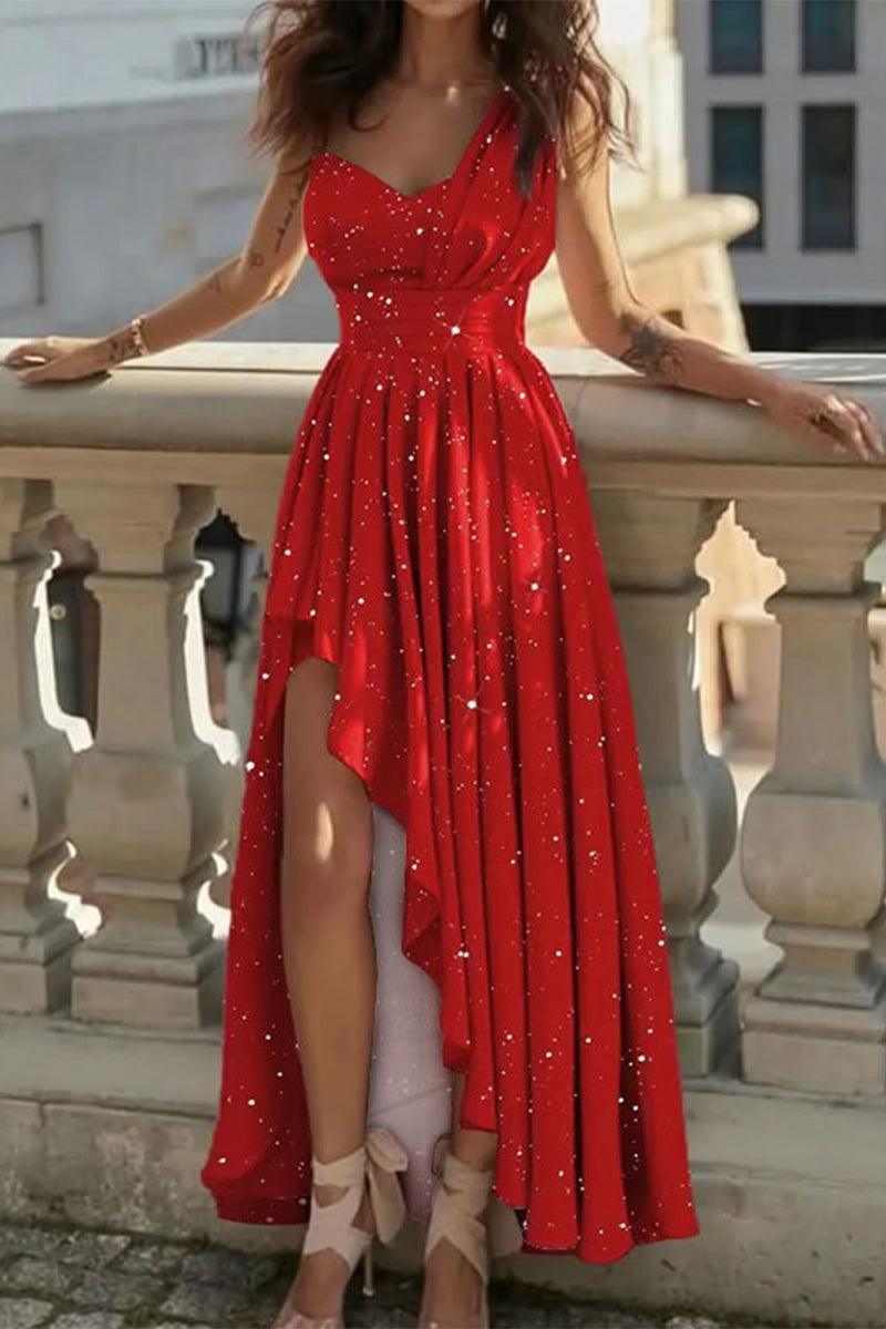 Alicia Elegant Draped High-Low Wrap Dress for Any Occasion Rebooters Maxi Women's Dresses