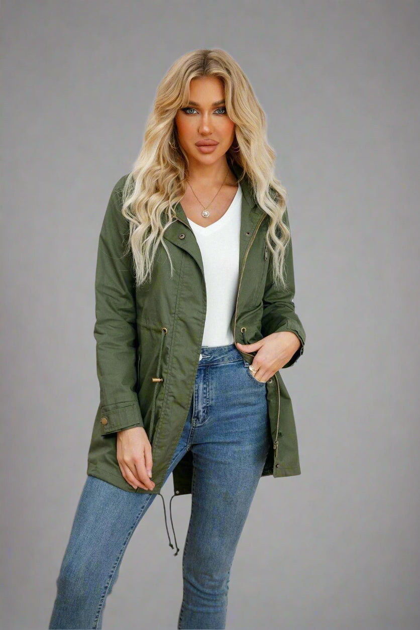 Lena Women's Cotton Hooded Trench Coat Stylish Windbreaker - Rebooters