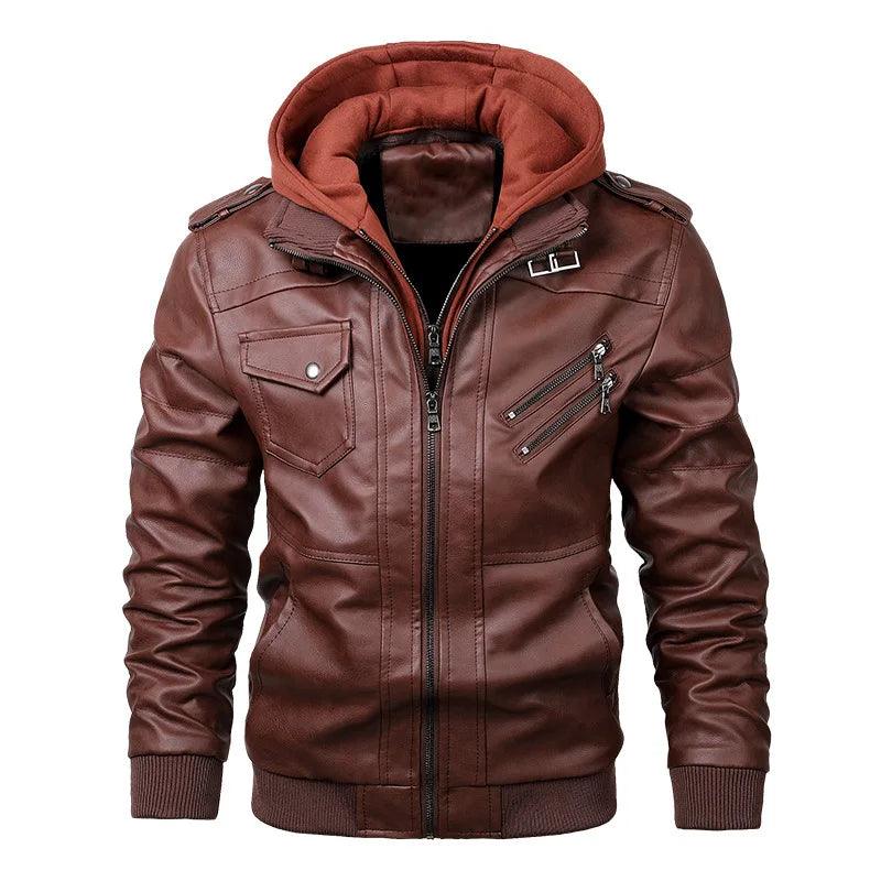 Men's Leather Jacket Autumn Casual Motorcycle PU Biker Leather - Rebooters Mens Leather Jackets