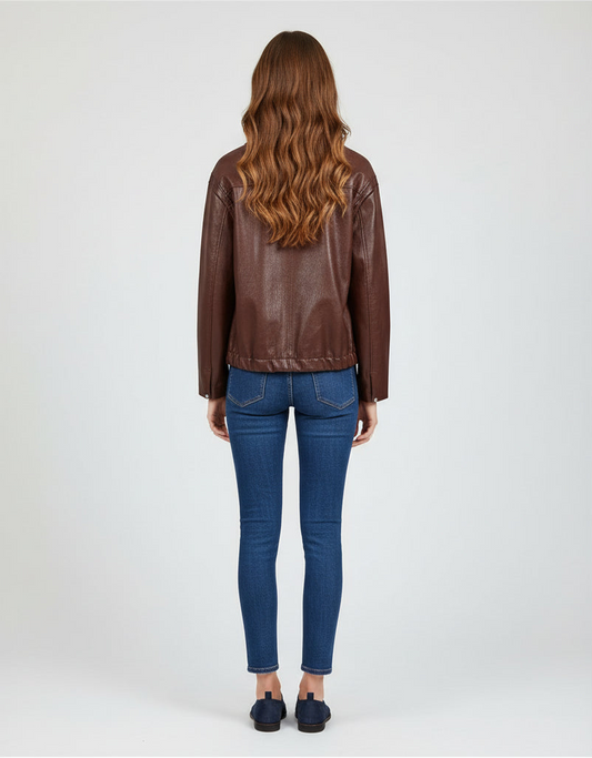 Stylish Raven Women's Red Leather Streetwear Jacket for Bold Fashion - Rebooters