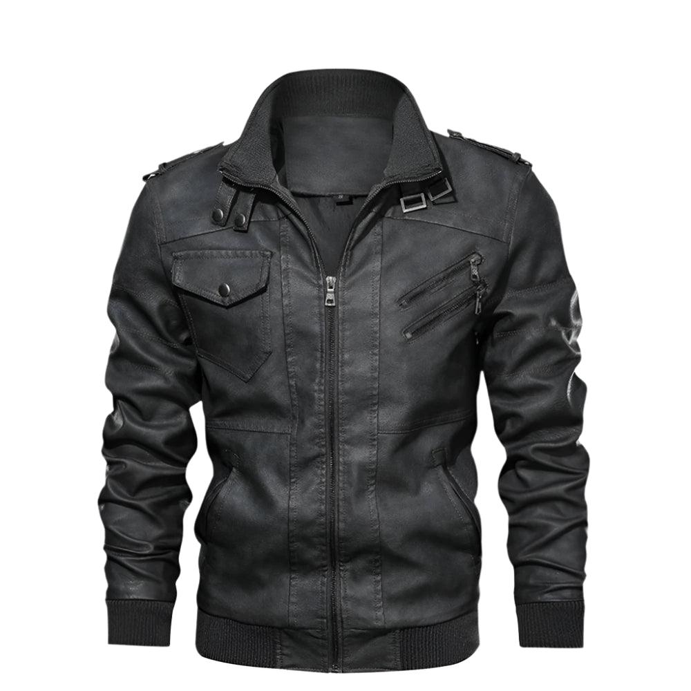 Men's Leather Jacket Autumn Casual Motorcycle PU Biker Leather - Rebooters Mens Leather Jackets