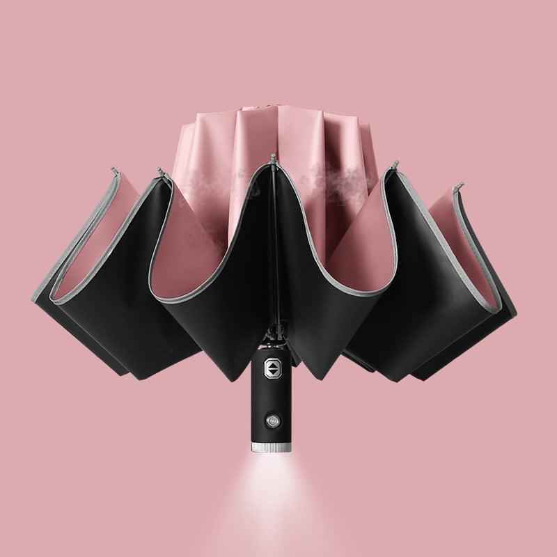 Reflective Inverted Umbrella – Windproof Auto Open/Close Travel Umbrella