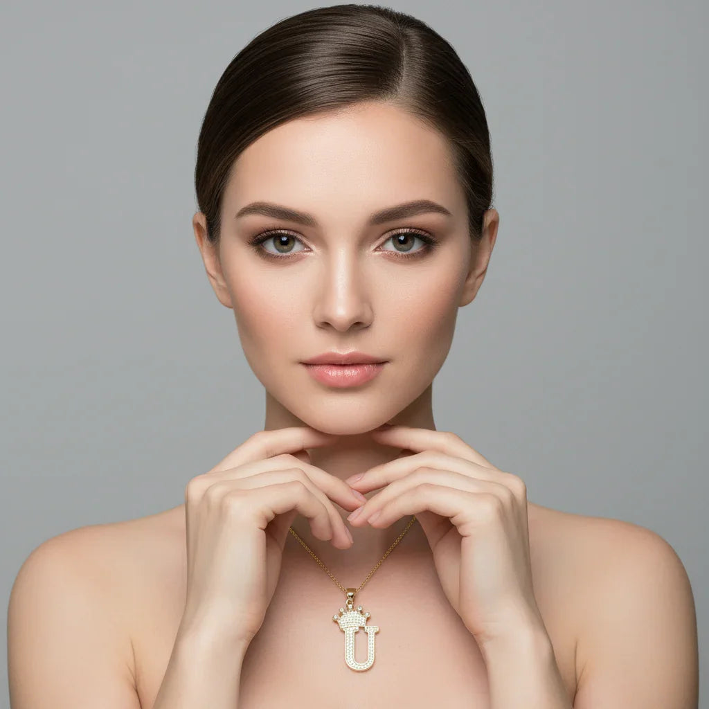 U Letter Necklace A–Z, Gold Initial Necklace | Rebooters