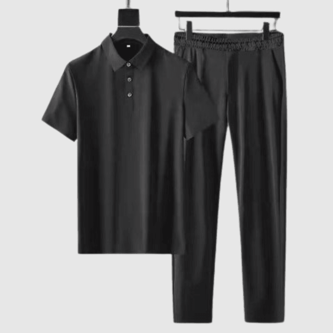 Men's Polo Shirt and Trousers Set for Effortless Casual Style Rebooters mens 2 piece set