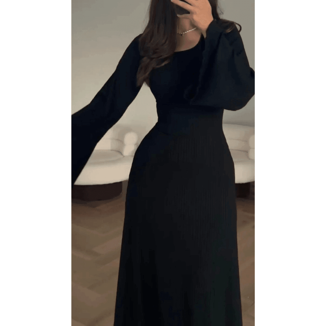 Kairi Women's Knit Maxi Dress with Flared Hem - Rebooters -Women's Dresses