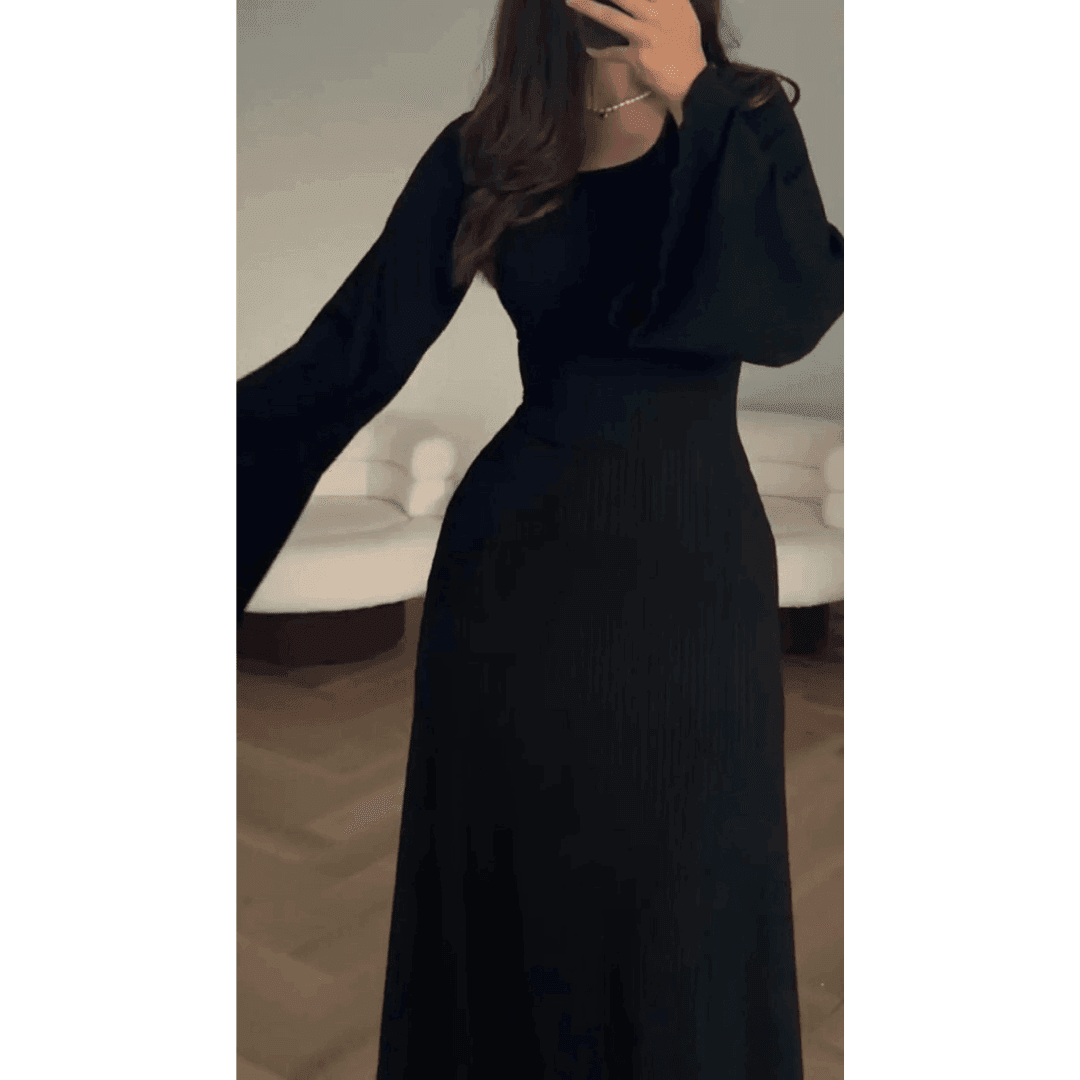Elegant Adaline Women's Knit Maxi Dress with Flared Hem Rebooters Maxi Women's Dresses