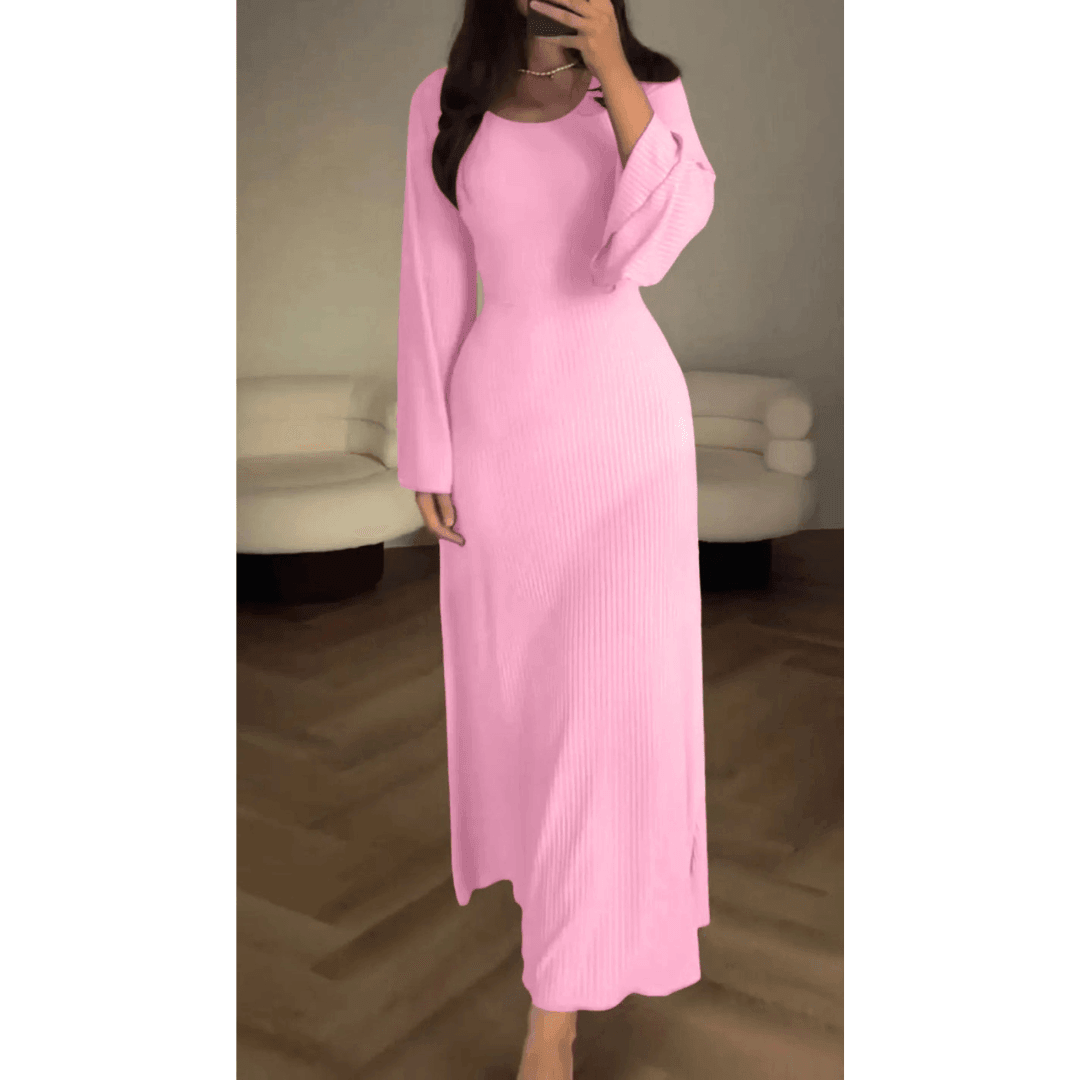 Kairi Women's Knit Maxi Dress with Flared Hem - Rebooters -Women's Dresses