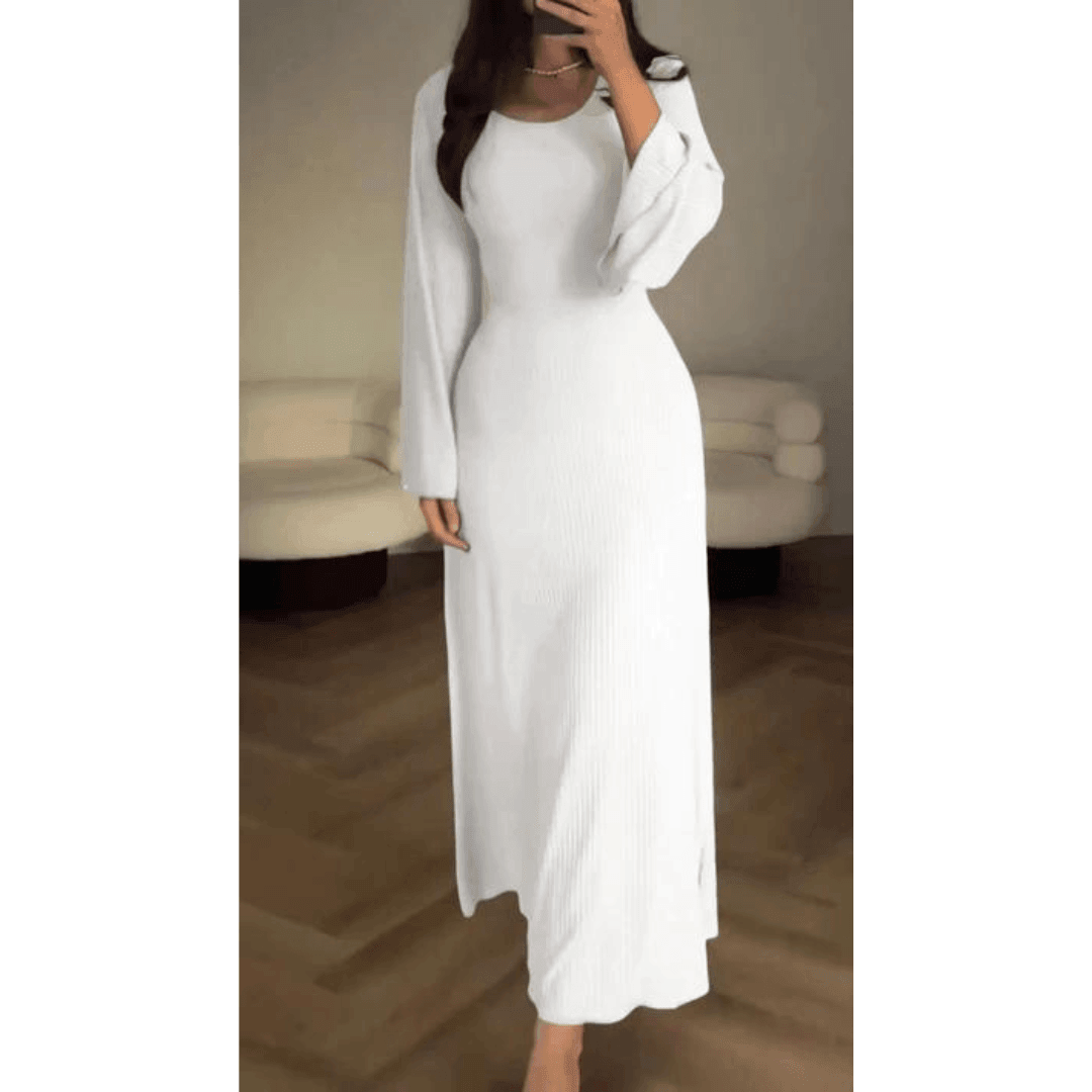 Kairi Women's Knit Maxi Dress with Flared Hem - Rebooters -Women's Dresses