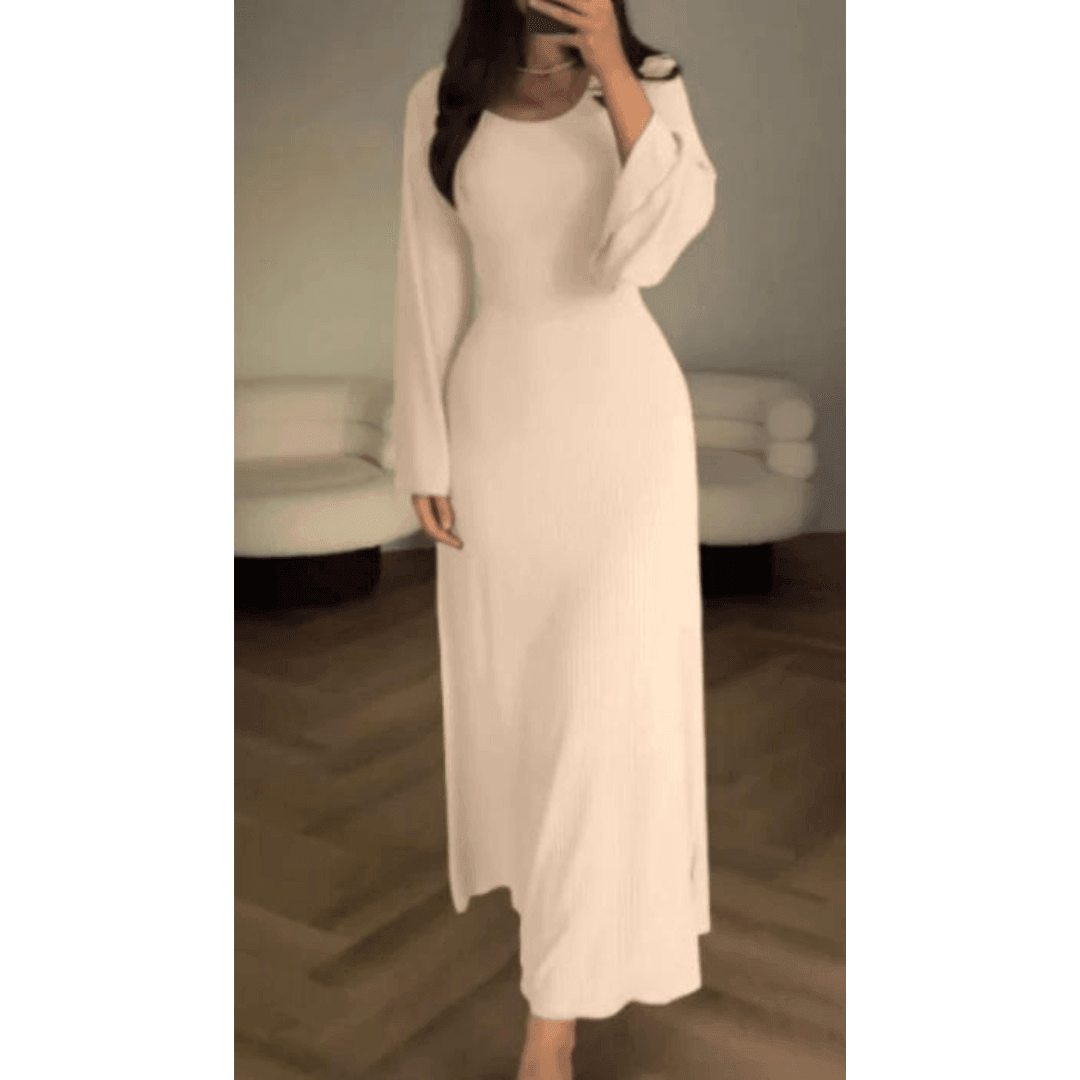 Kairi Women's Knit Maxi Dress with Flared Hem - Rebooters -Women's Dresses