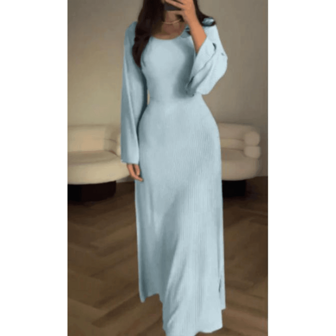Kairi Women's Knit Maxi Dress with Flared Hem - Rebooters -Women's Dresses
