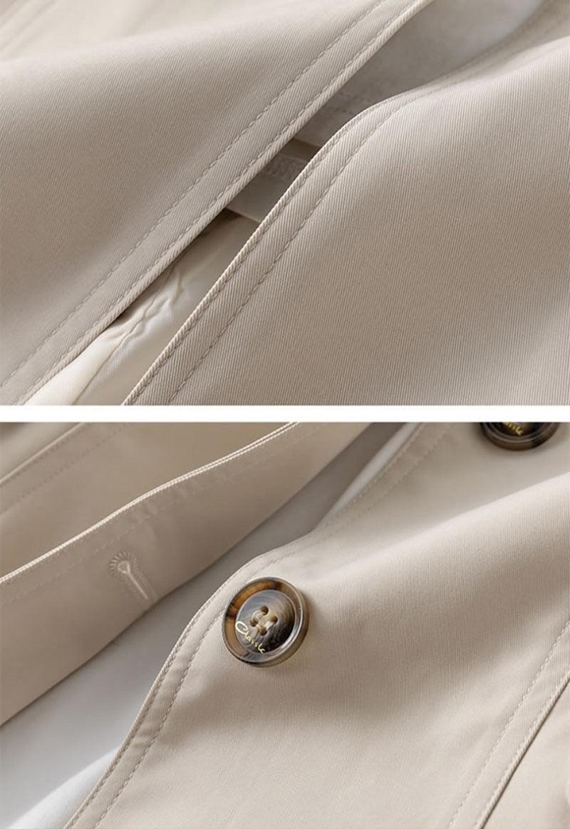 Women's Modern Cut-Out Trench Coat Chic High Collar Design - Rebooters