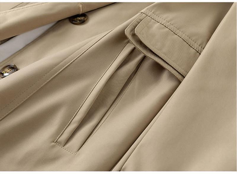 Women's Modern Cut-Out Trench Coat Chic High Collar Design - Rebooters