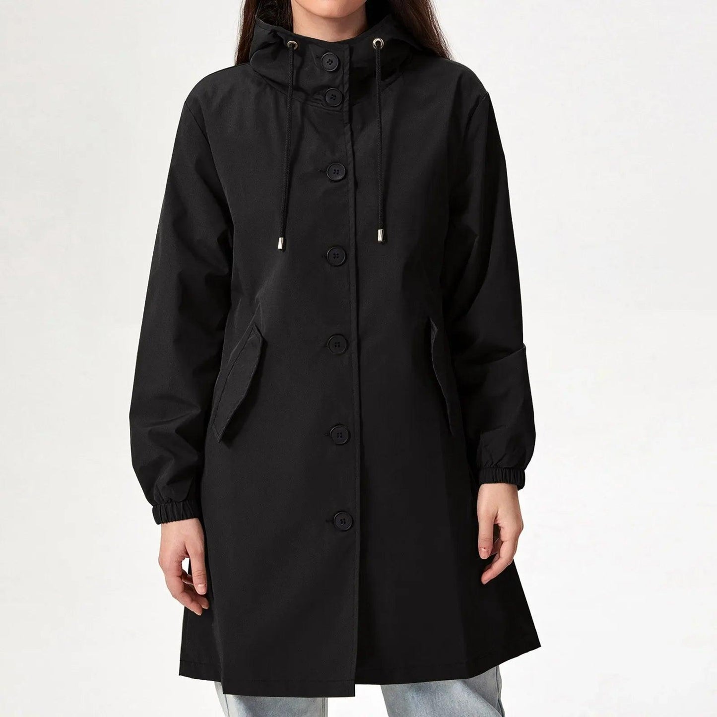 Women's Stylish Hooded Rain Jacket for All Weather - Rebooters