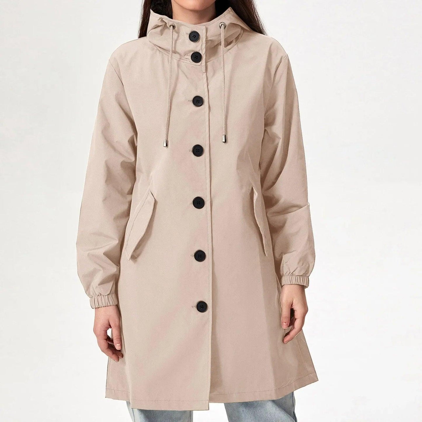 Women's Stylish Hooded Rain Jacket for All Weather - Rebooters