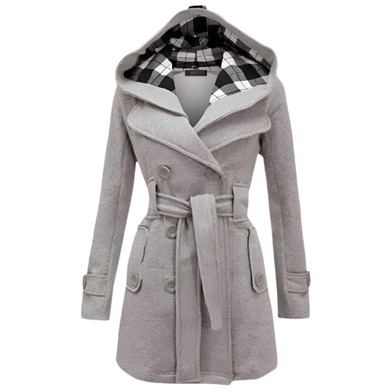 Womens Chic Hooded Peacoat for Stylish Warmth and Comfort - Rebooters