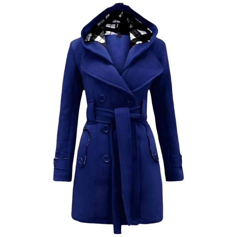 Womens Chic Hooded Peacoat for Stylish Warmth and Comfort - Rebooters