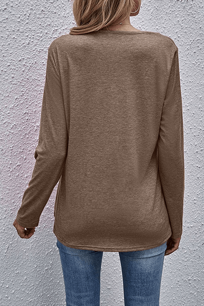 Women's Long Sleeve Top With Casual V-Neckline Style Rebooters Womens Shirts