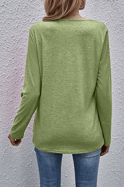 Women's Long Sleeve Top With Casual V-Neckline Style Rebooters Womens Shirts