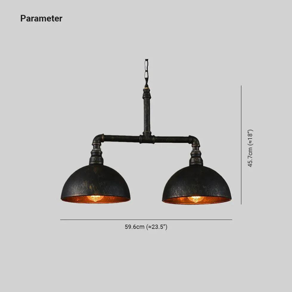 Black Metal Dual-Shade Industrial Pendant Light Fixture | Rebooters - Rebooters