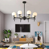 Multi-Light Spherical Glass Modern Chandelier for Living Room | Rebooters - Rebooters
