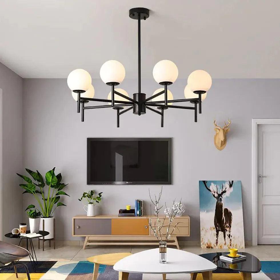Multi-Light Spherical Glass Modern Chandelier for Living Room | Rebooters - Rebooters