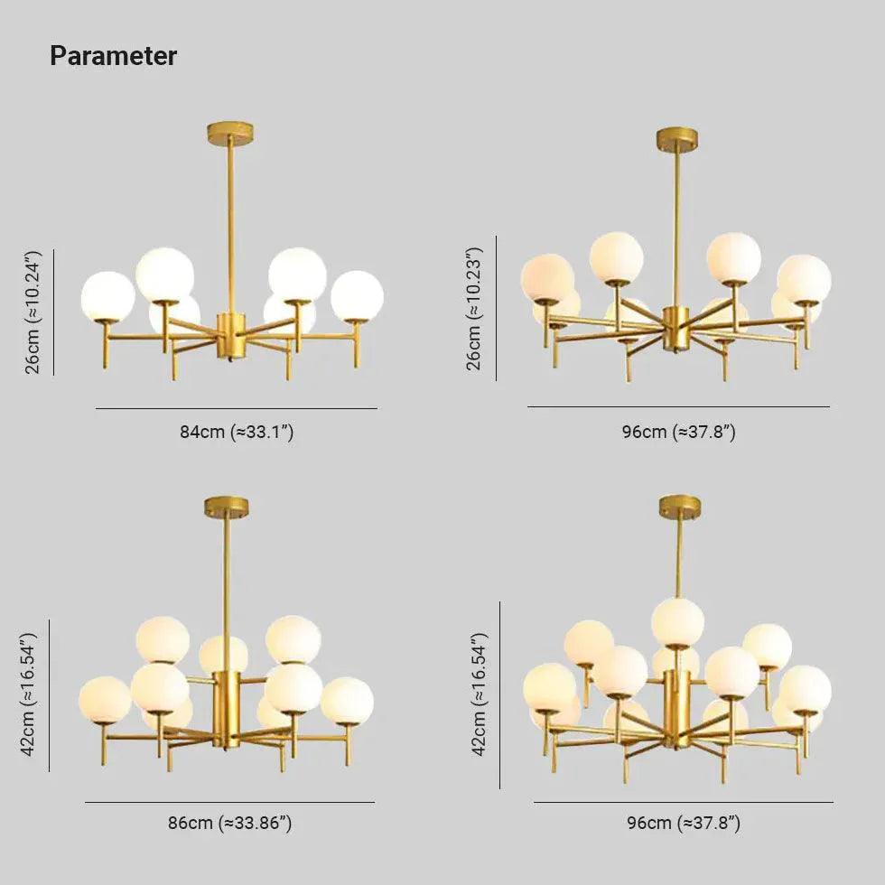 Multi-Light Spherical Glass Modern Chandelier for Living Room | Rebooters - Rebooters