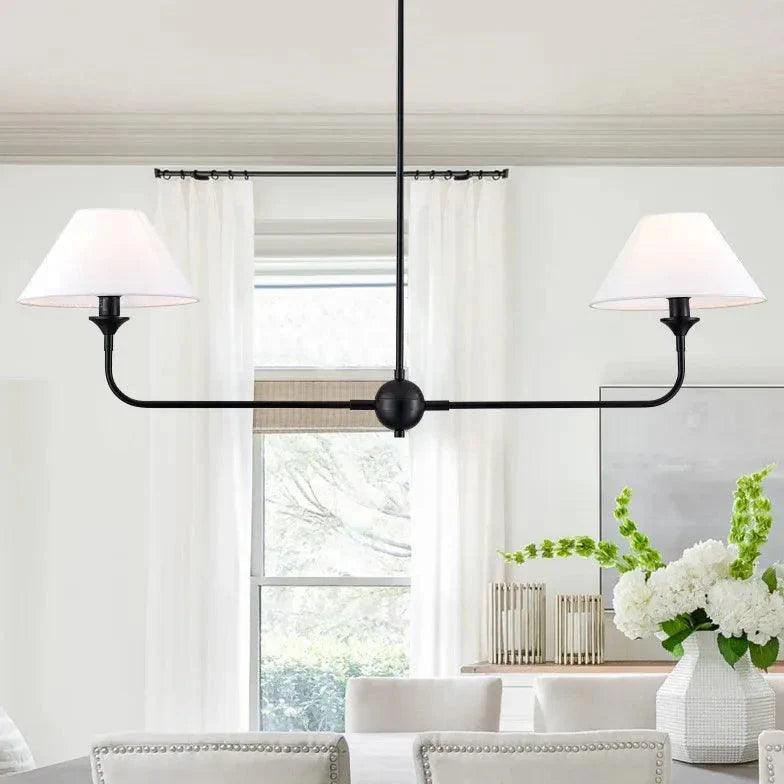Two-Light White Shade Kitchen Pendant Light Chandelier | Rebooters - Rebooters