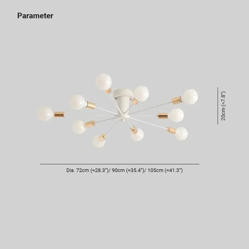 Black Metal Multi-Light Spherical Ceiling Light Fixture - Rebooters