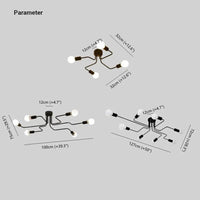 Multi-Light Branch Design Black Metal Ceiling Light Fixture - Rebooters