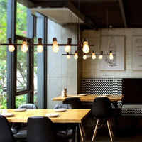 Long Light Bulb Black Industrial Chandelier for Home Decor | Rebooters - Rebooters
